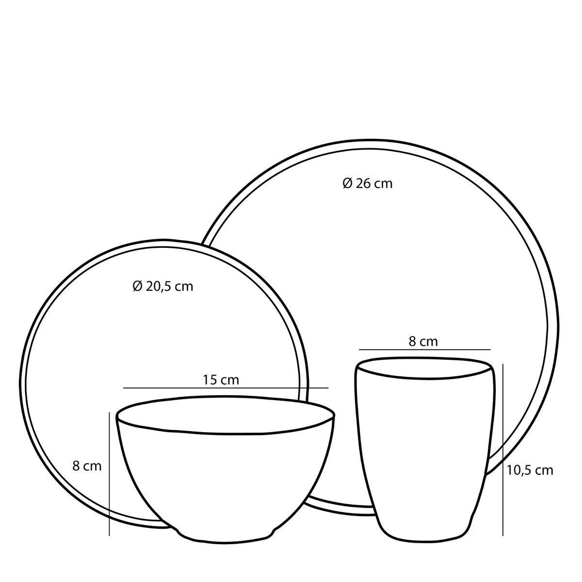 Tabo Crockery Set 4 Personen - Grün - Vitalia Bloom