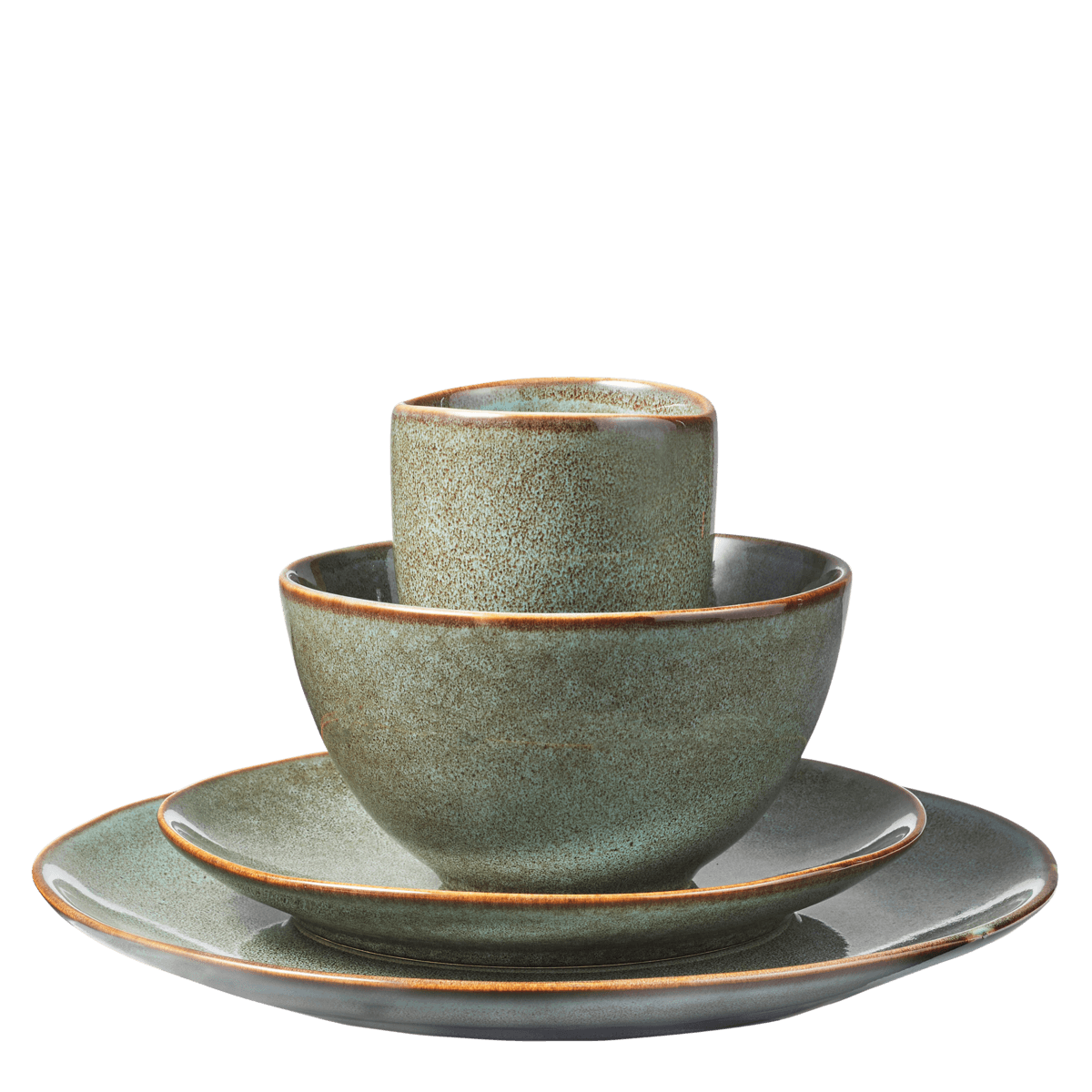 Tabo Crockery Set 4 Personen - Grün - Vitalia Bloom