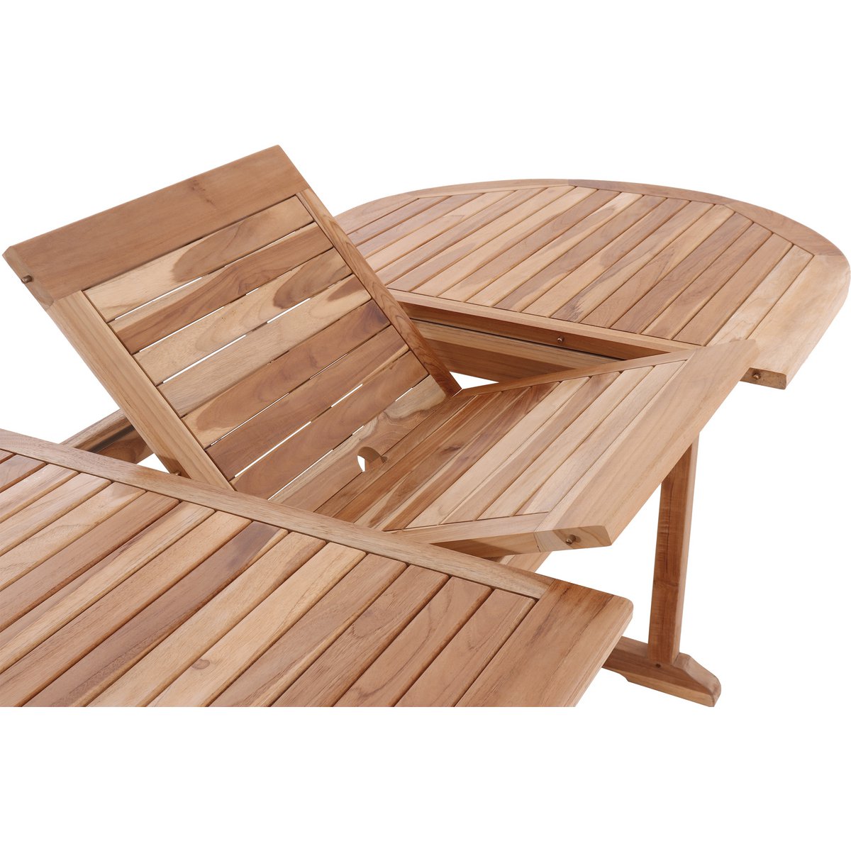 Gartentisch, 180x100 cm oval, ausziehbar, Teak