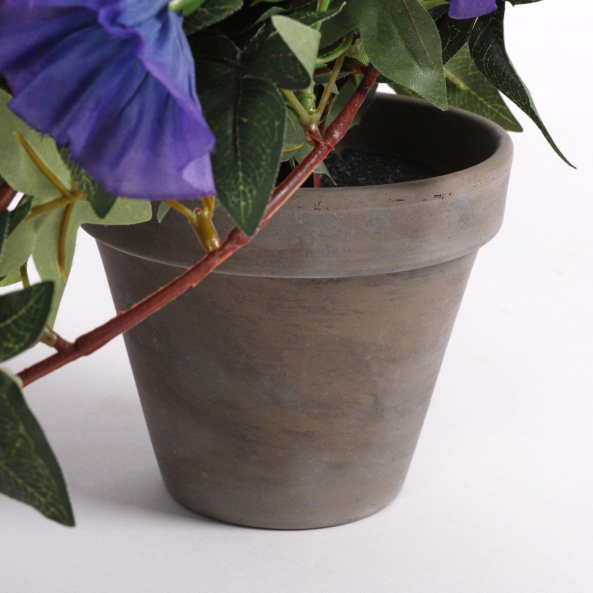 Künstliche Hängepflanze Petunie im Stan-Blumentopf – L25 x B45 x H50 cm – Dunkelviolett - Vitalia Bloom