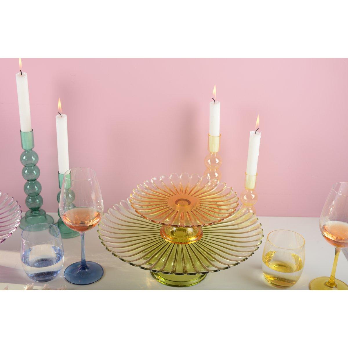 Kuchenform auf gelbem Fuß – Stilvolles Design, 21 cm - Vitalia Bloom