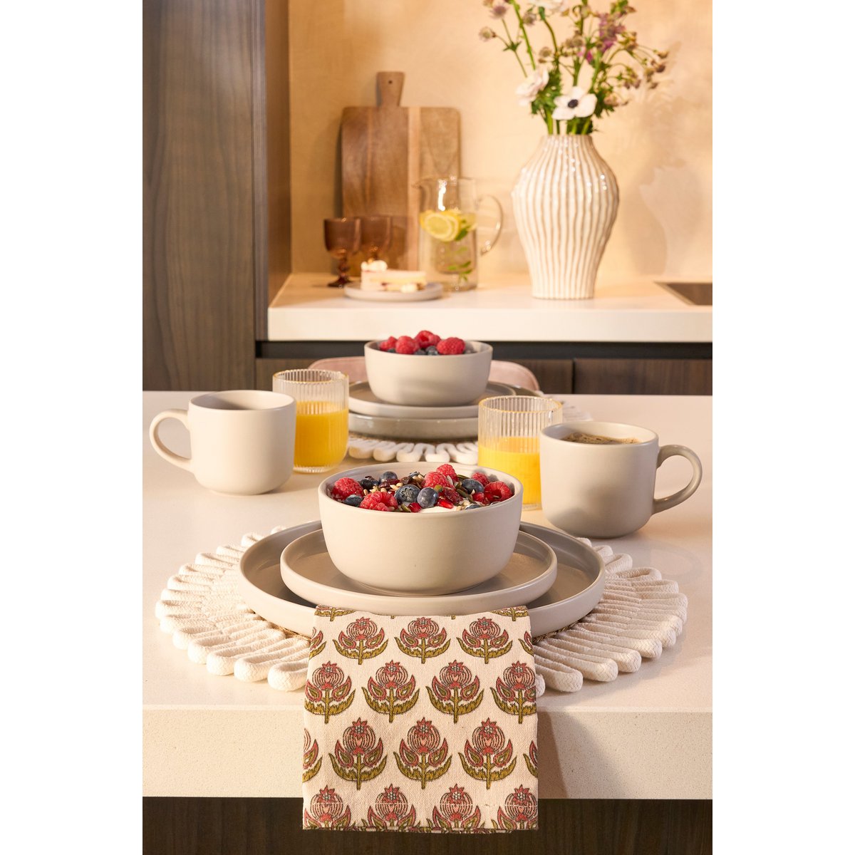 Mica Decorations Ozi Descrises Set 4 Personen - Stein gut - Taupe