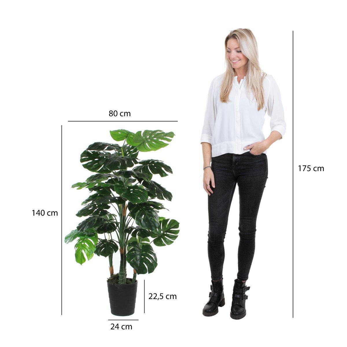 Künstliche Pflanze Monstera – H140 x Ø80 cm – Grün - Vitalia Bloom