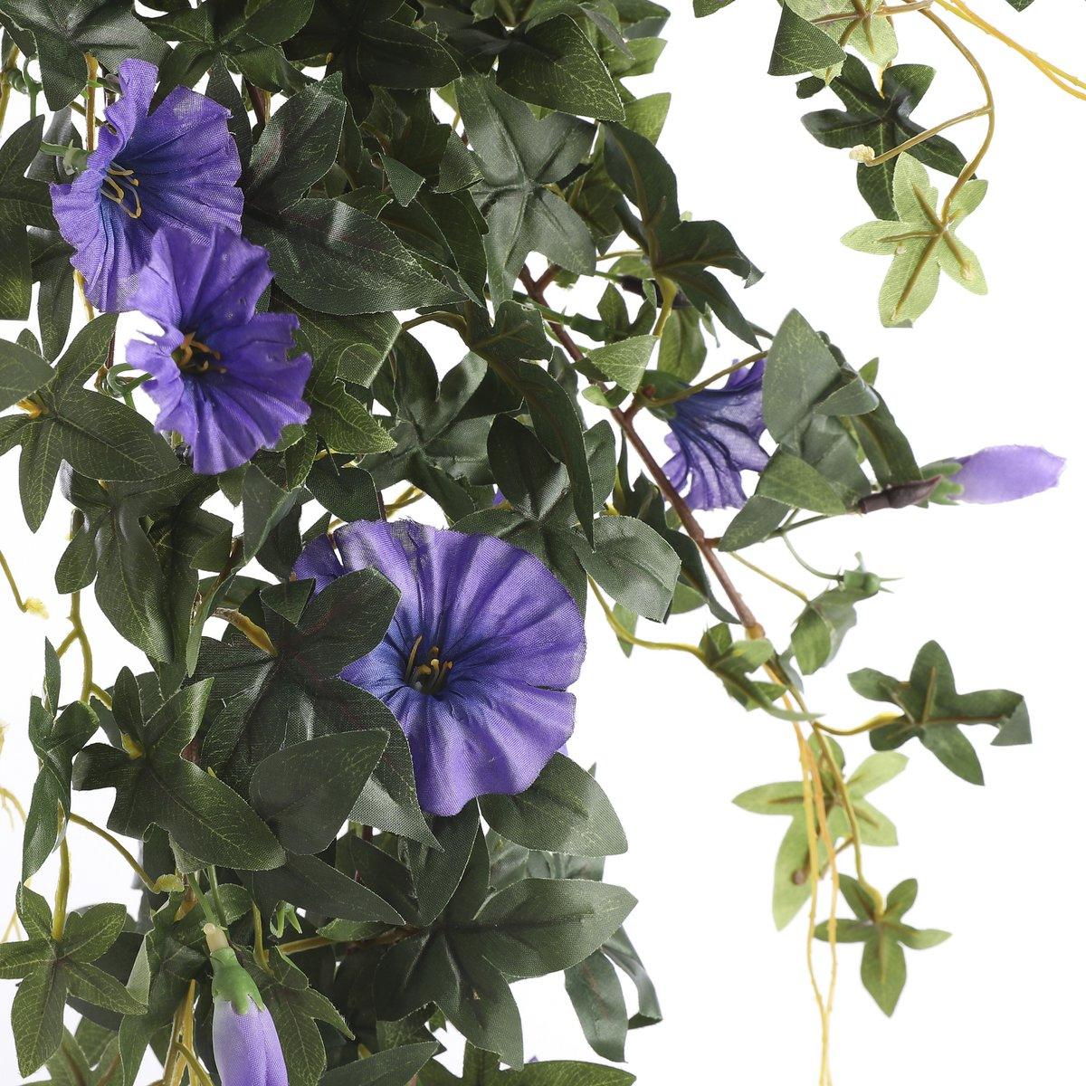 Künstliche Hängepflanze Petunie – L15 x B20 x H80 cm – Dunkelviolett - Vitalia Bloom