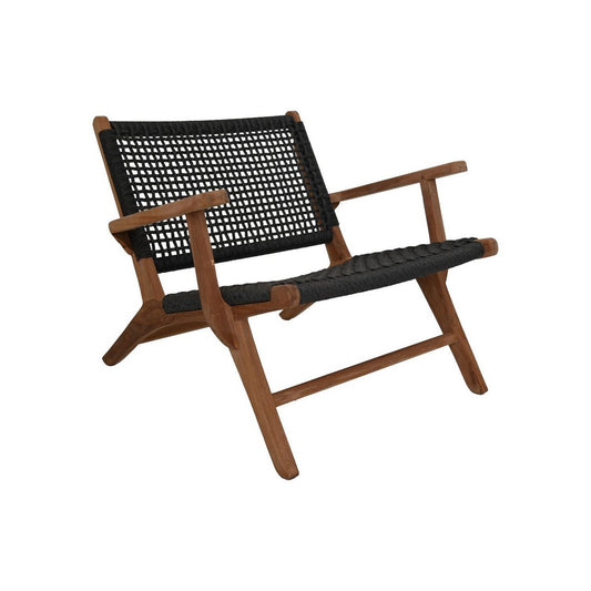 HSM Collection-Gartenstuhl Rio mit Armlehne KD-80x80x67-Natur/Schwarz-Teak/Bananenblatt