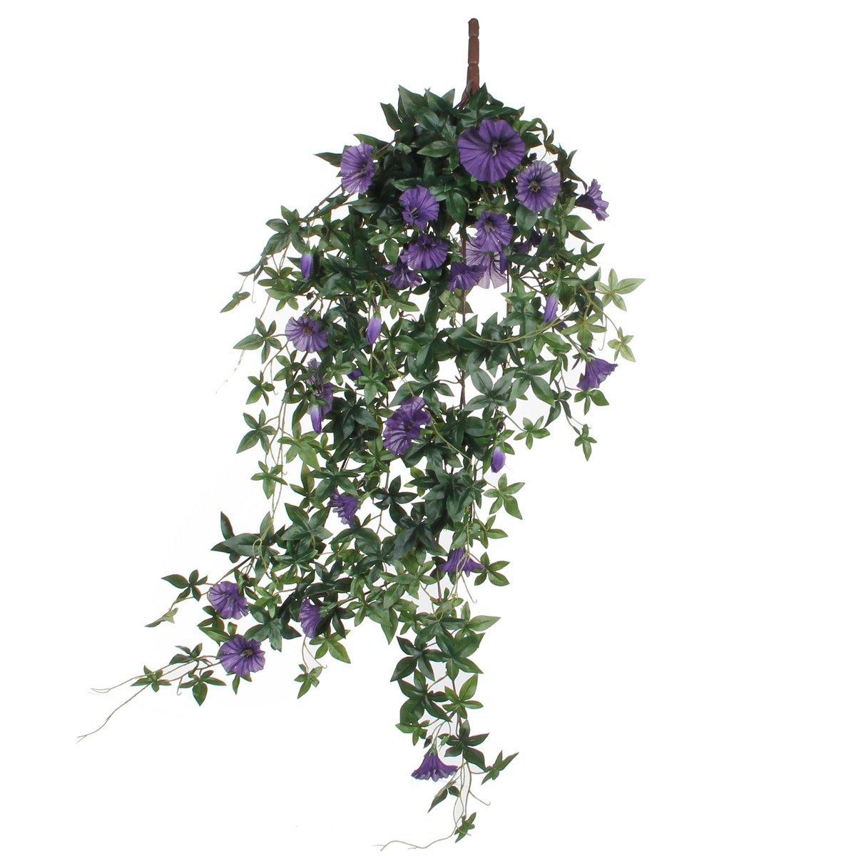 Künstliche Hängepflanze Petunie – L15 x B20 x H80 cm – Dunkelviolett - Vitalia Bloom
