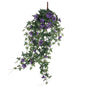 Künstliche Hängepflanze Petunie – L15 x B20 x H80 cm – Dunkelviolett - Vitalia Bloom