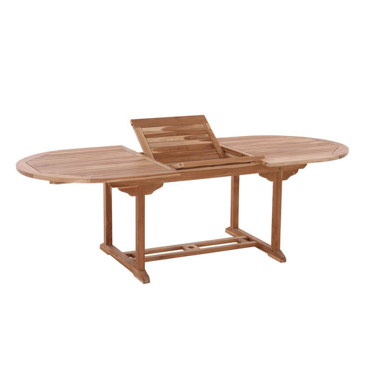 Gartentisch, 180x100 cm oval, ausziehbar, Teak