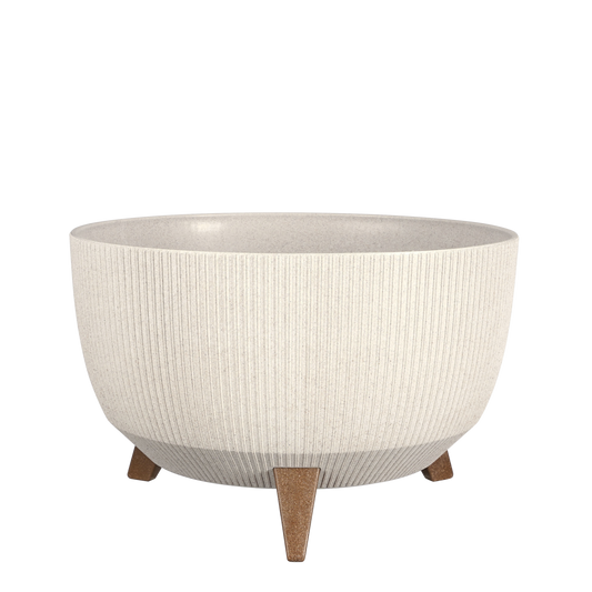 Doppio Blumentopf auf Beinen – H21 x Ø40 cm – Polypropylen – FSC Mix – gebrochenes Weiß
